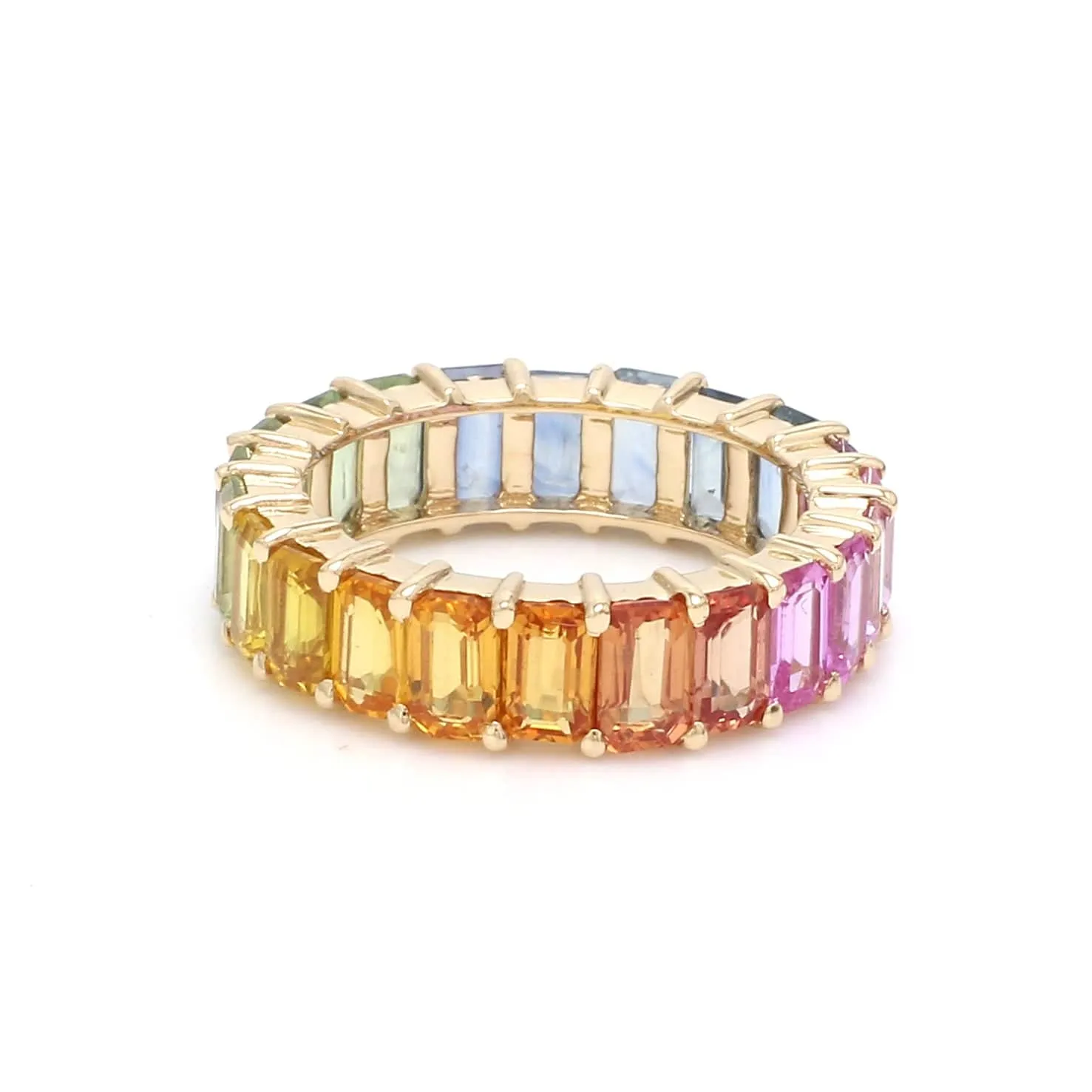14K & 18K Gold Rainbow Eternity Ring