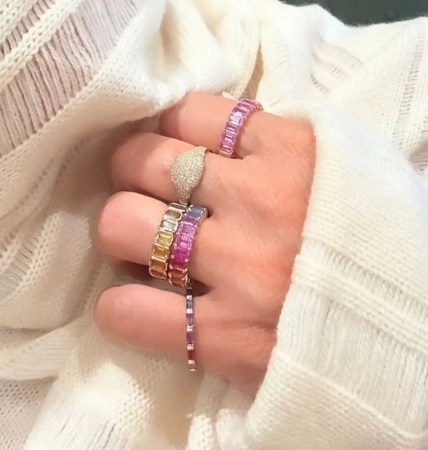 14K & 18K Gold Rainbow Eternity Ring
