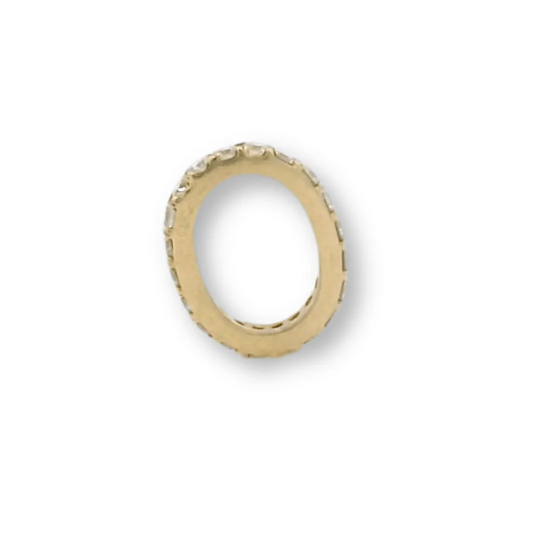 14K Gold Round Ring Link Diamond Charms