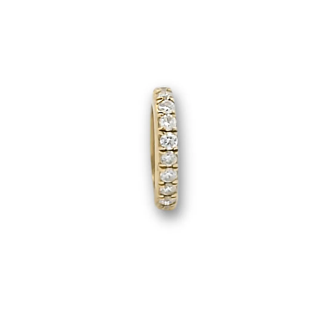 14K Gold Round Ring Link Diamond Charms