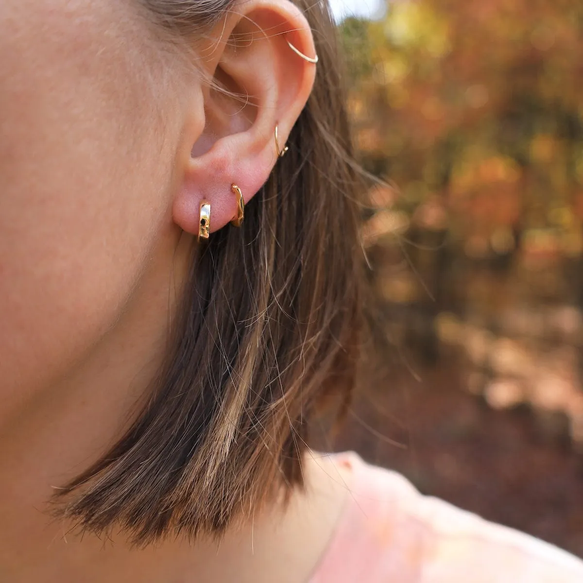 14k Small Hinged Hoop