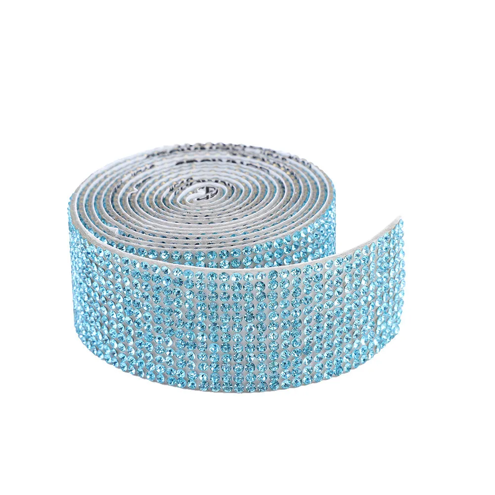 1m Rhinestone Tape Ribbon Self-adhesive Crystal DIY Cake Wrap Wedding Decor