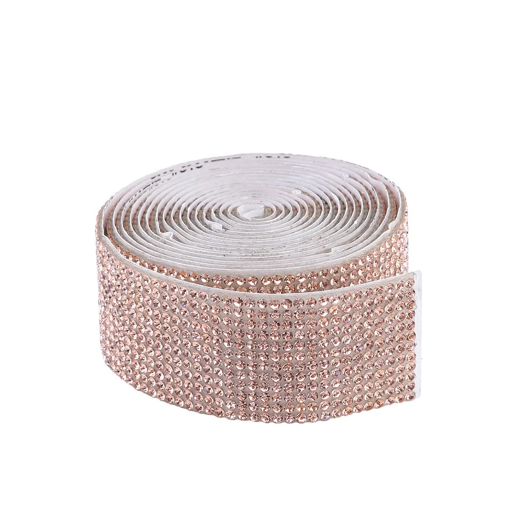 1m Rhinestone Tape Ribbon Self-adhesive Crystal DIY Cake Wrap Wedding Decor