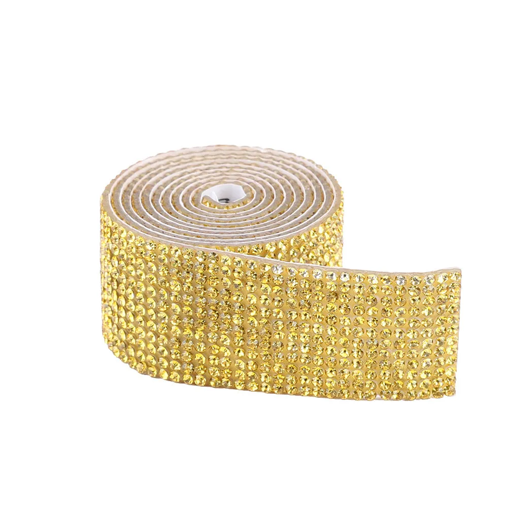 1m Rhinestone Tape Ribbon Self-adhesive Crystal DIY Cake Wrap Wedding Decor