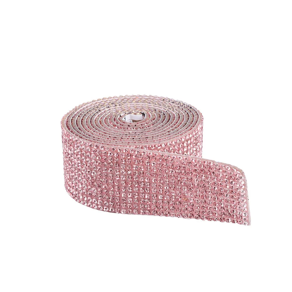 1m Rhinestone Tape Ribbon Self-adhesive Crystal DIY Cake Wrap Wedding Decor