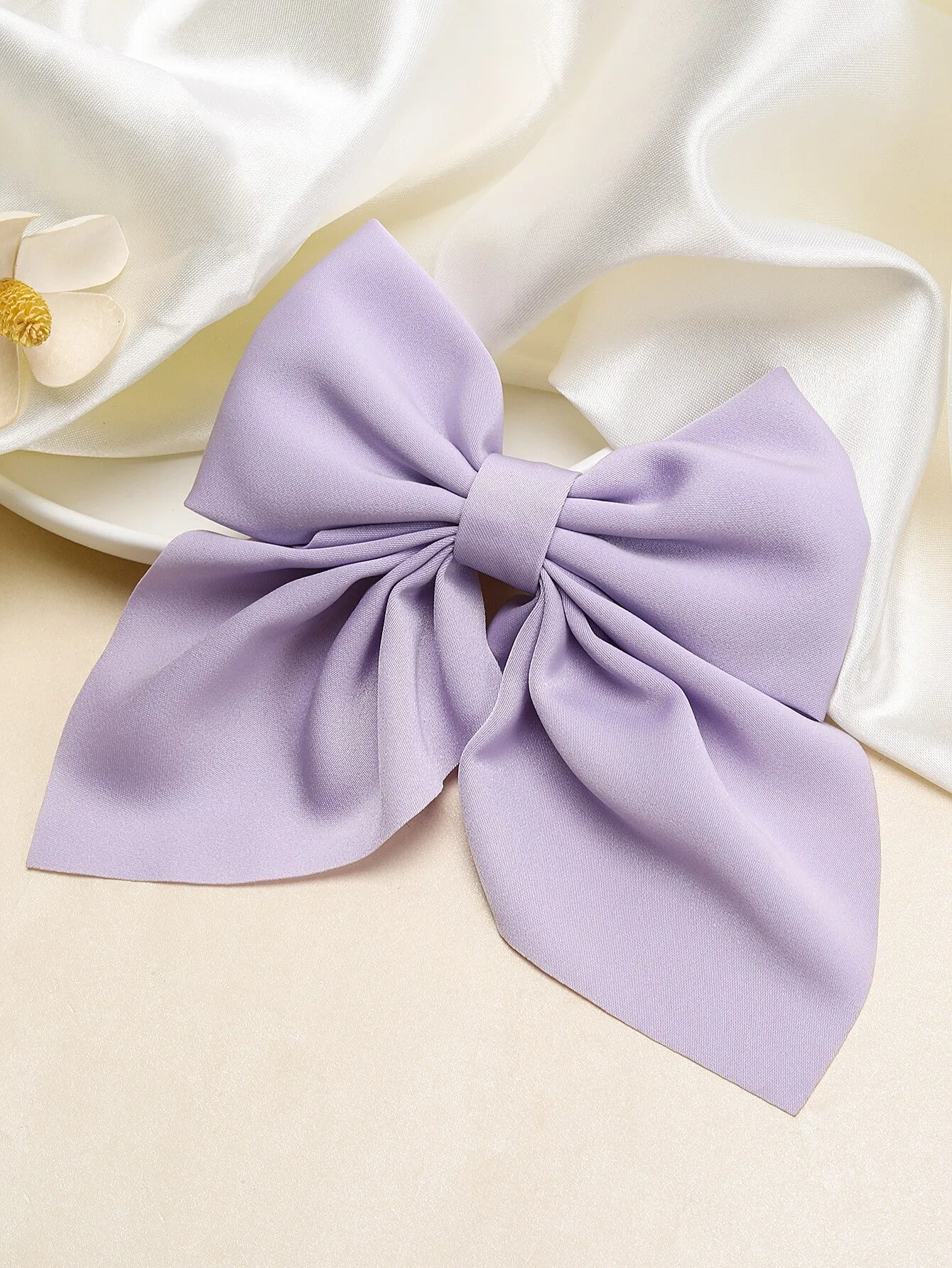 1pc Ribbon Daisy Print Bowknot Hair Clips For Women,Elegant Cute Trailing-Tail Alligator Hair Clips,Women Fashion Hair Accessory For Daily.