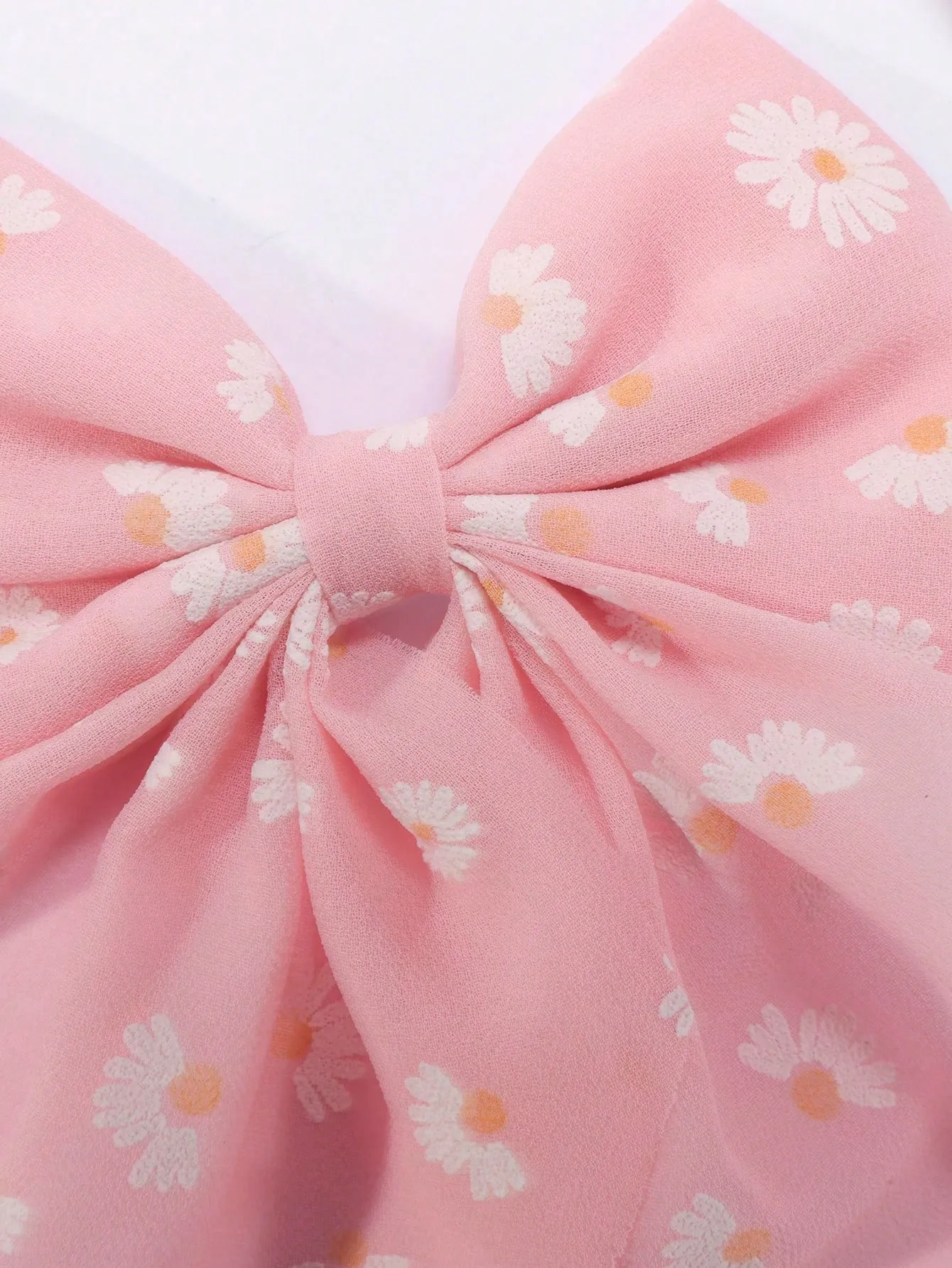 1pc Ribbon Daisy Print Bowknot Hair Clips For Women,Elegant Cute Trailing-Tail Alligator Hair Clips,Women Fashion Hair Accessory For Daily.