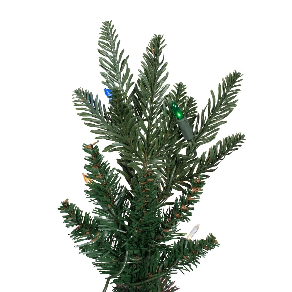 6.5' x 24" Compton Pole Artificial Christmas Tree Multi-colored Dura-Lit LED