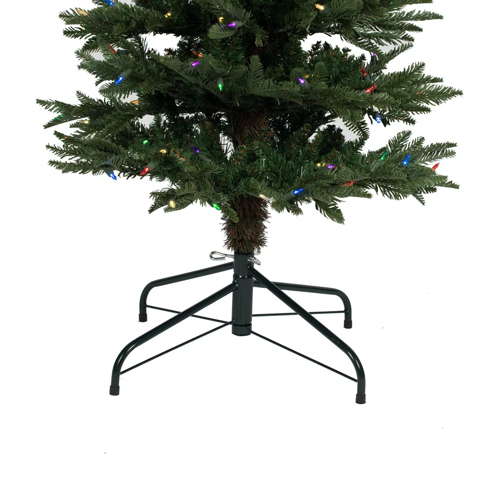 6.5' x 24" Compton Pole Artificial Christmas Tree Multi-colored Dura-Lit LED