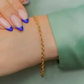 7” Antique 15ct Gold Lovers Knot Bracelet - 18ct Bolt Ring