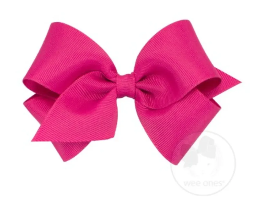 7662-G Small Solid Grosgrain Basic Bow