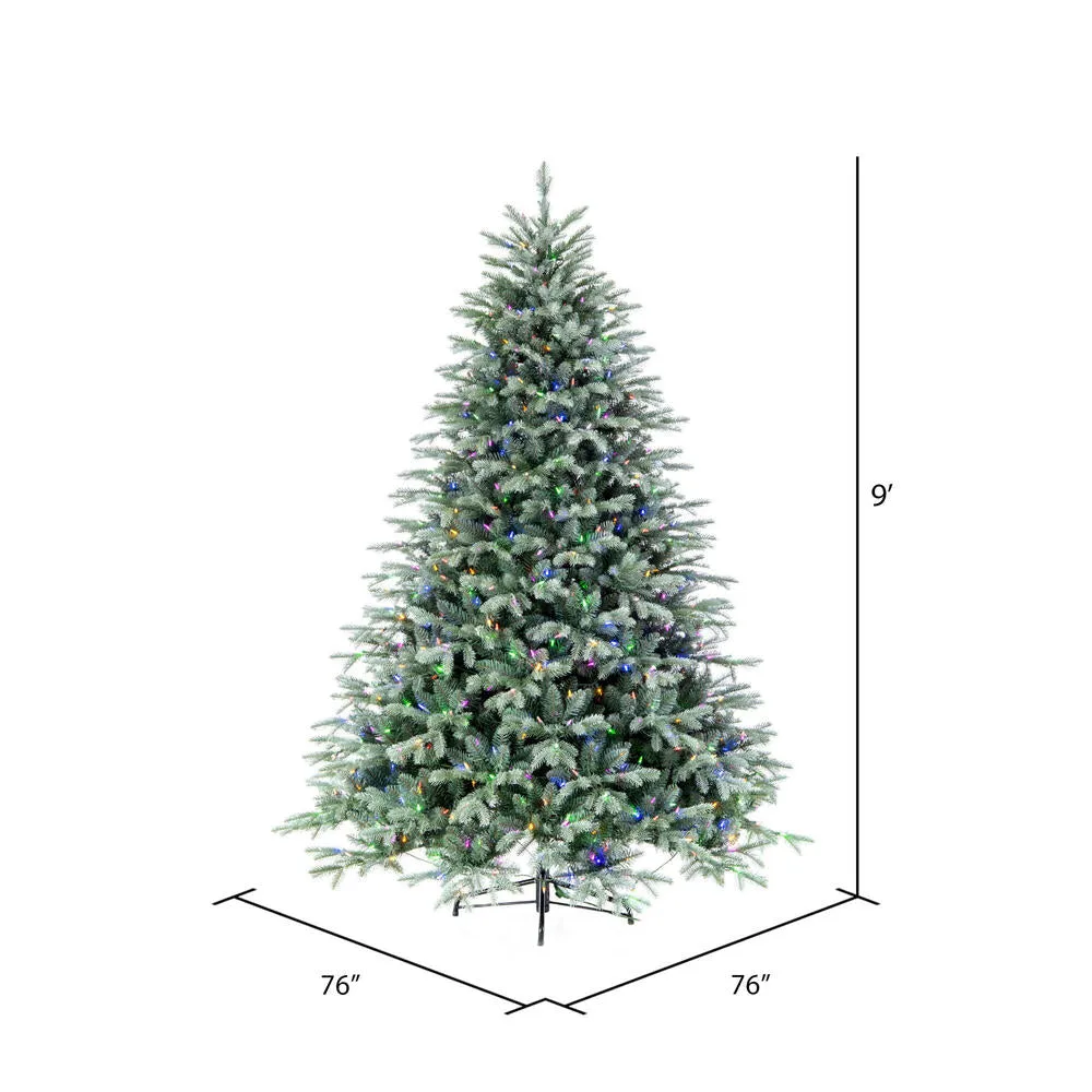 9'x76" Imperial Blue Spruce Artificial Xmas Tree LED Color Changing Mini Lights
