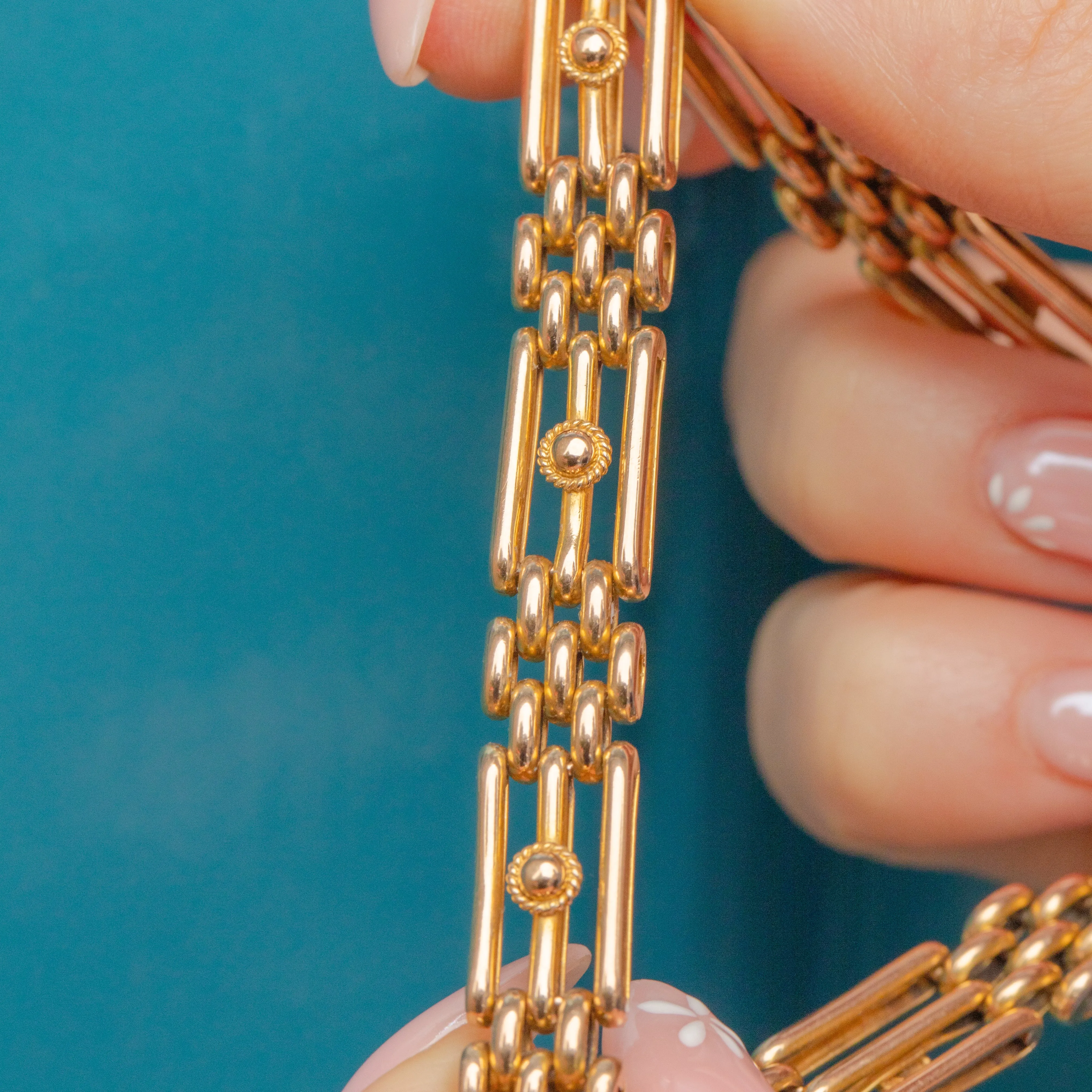 Antique 15ct Gold Gate Bracelet with Heart Padlock