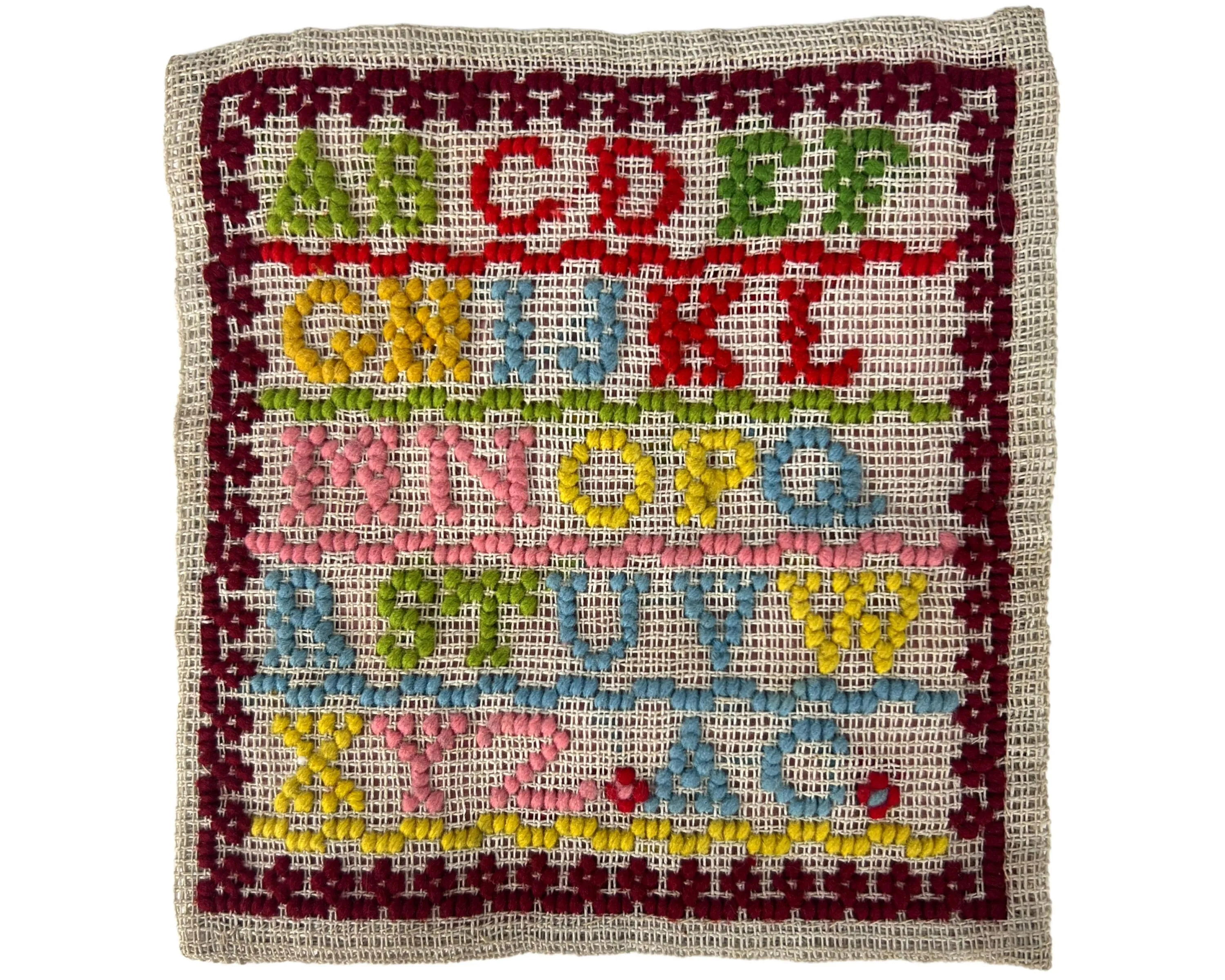 Antique 19th c Samplers by Ada Elizabeth Gaunt Needlework Embroidery 1886 - 1887