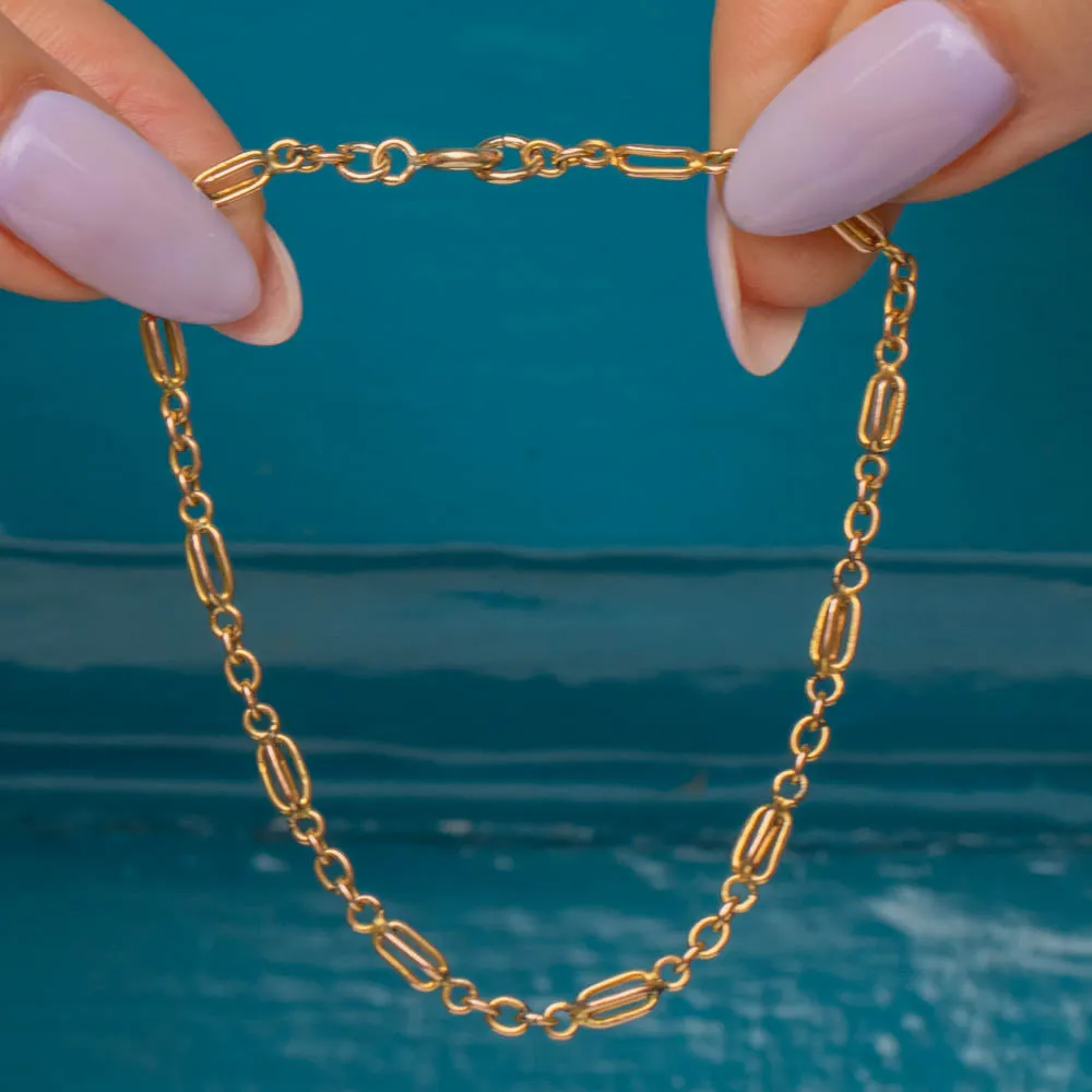 Antique 9ct Gold Fancy-Link Bracelet