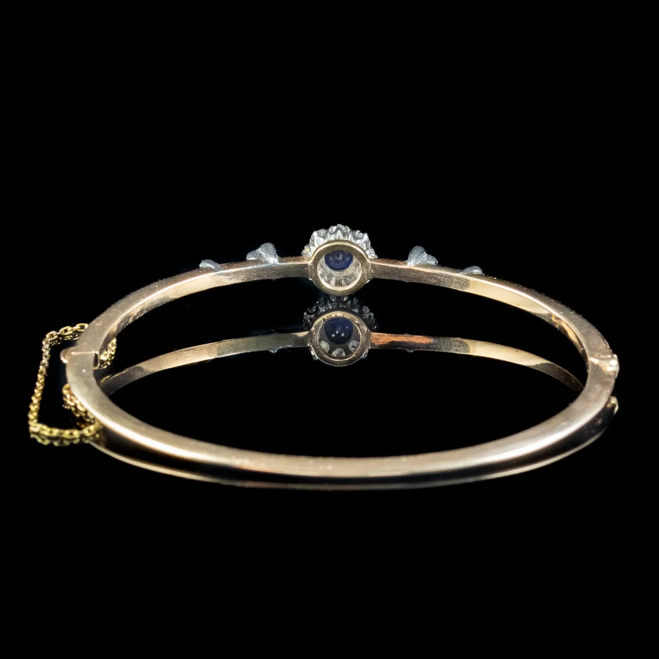 Antique Edwardian Austro-Hungarian Sapphire Diamond Daisy Bangle