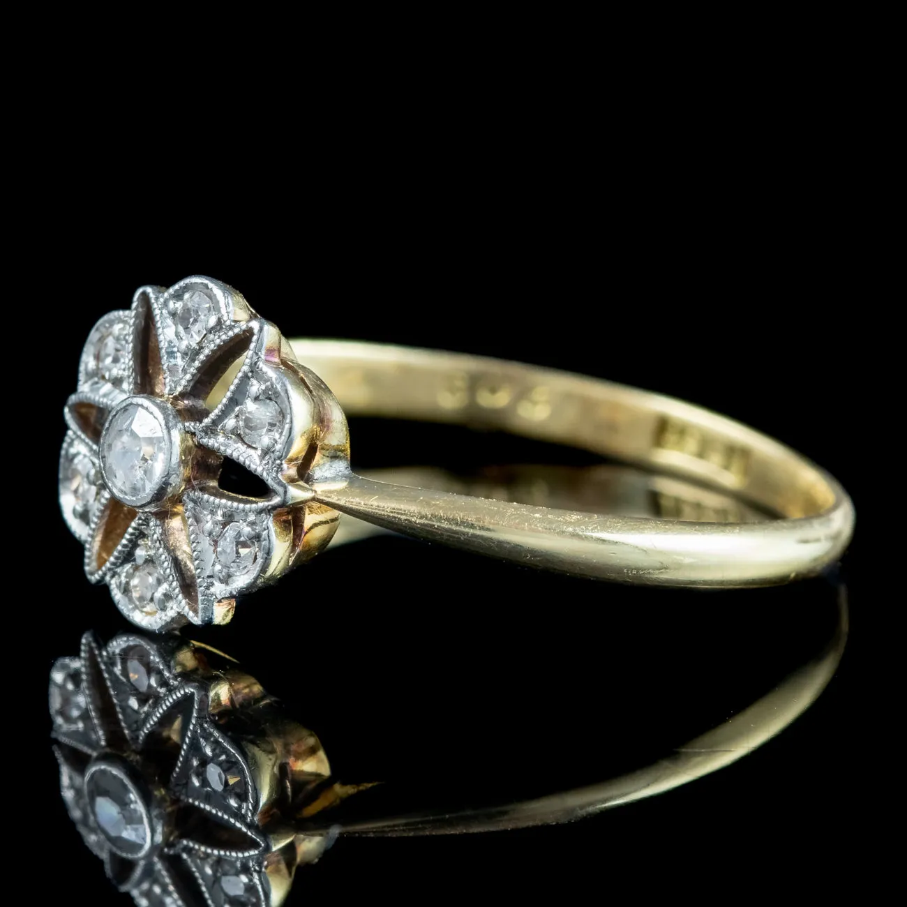 Antique Edwardian Diamond Daisy Cluster Ring