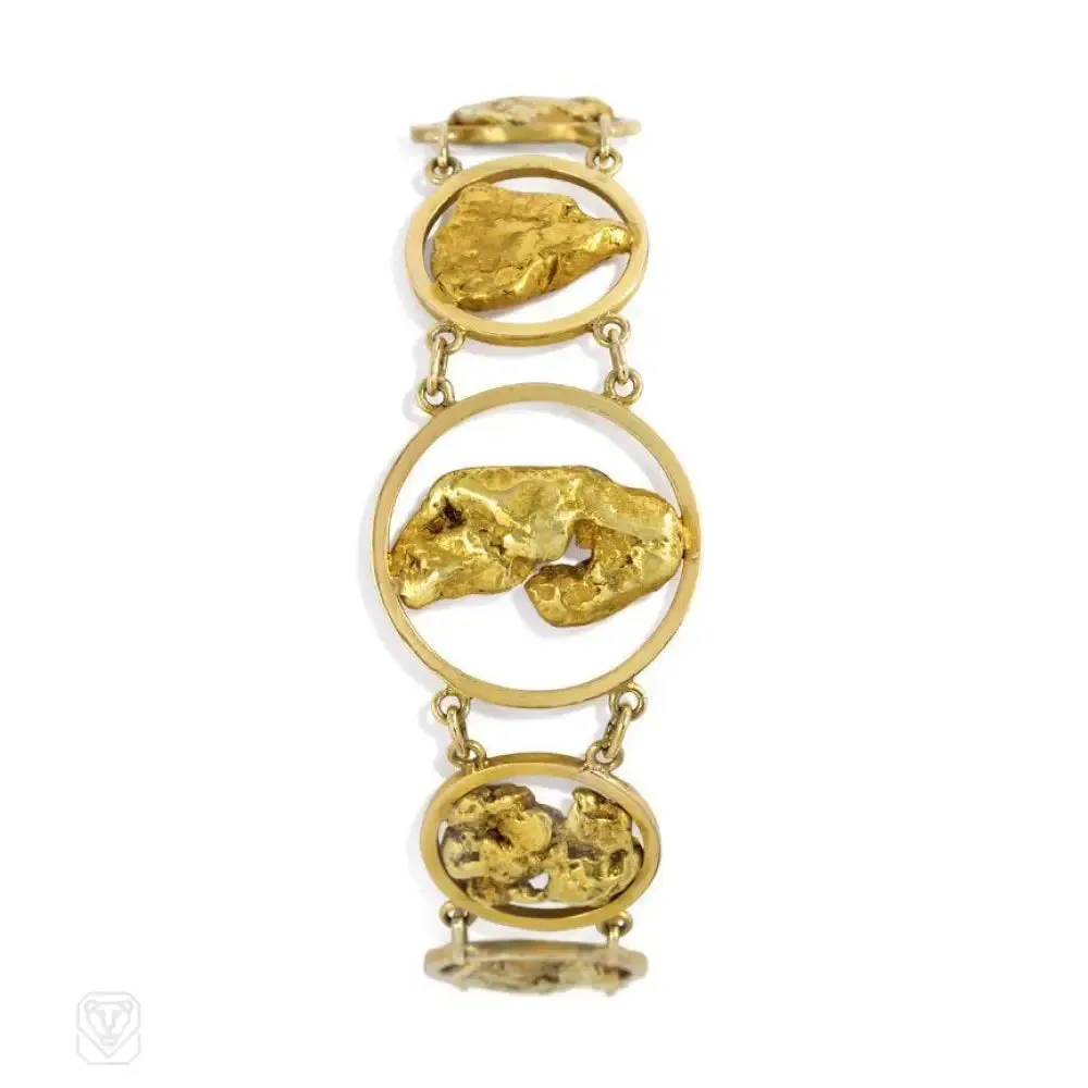 Antique gold nugget bracelet