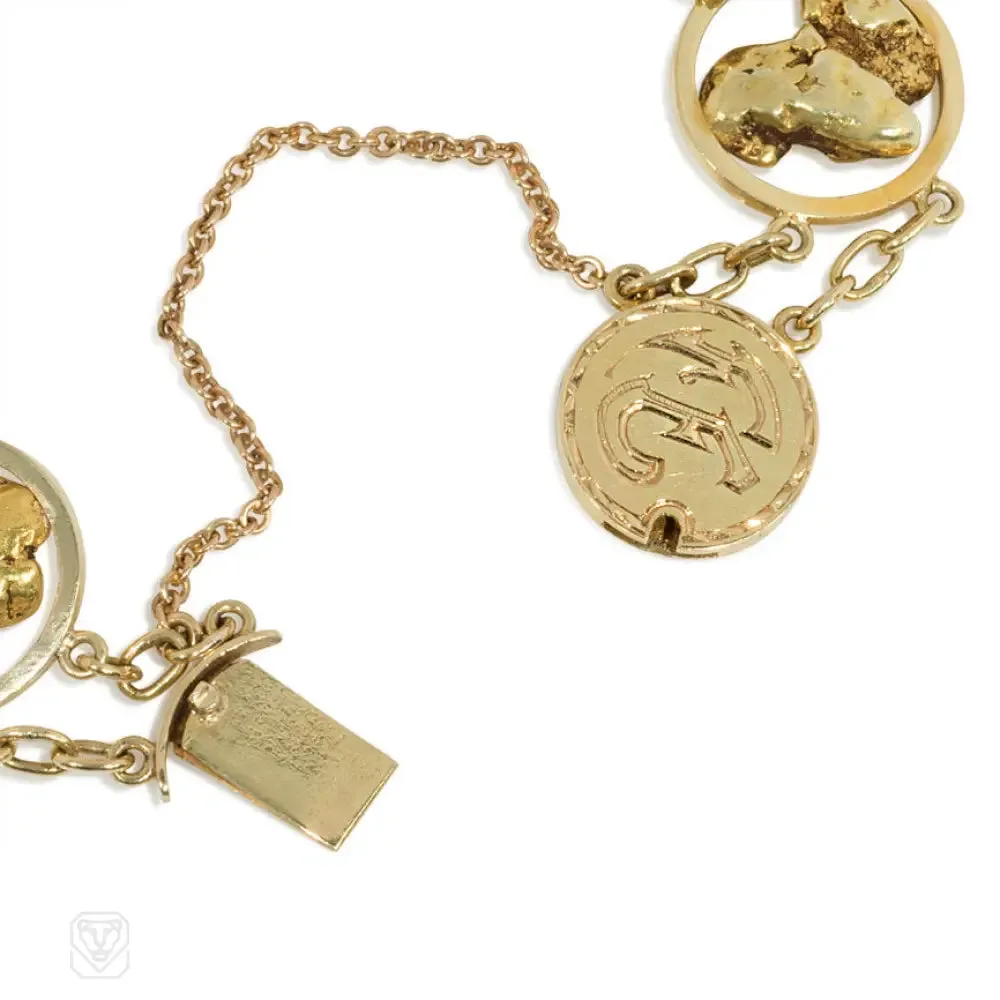 Antique gold nugget bracelet