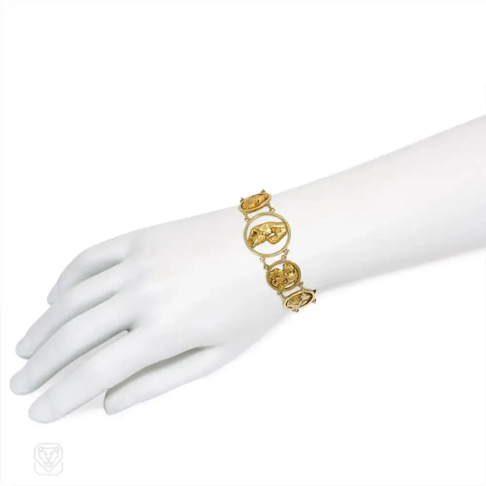 Antique gold nugget bracelet