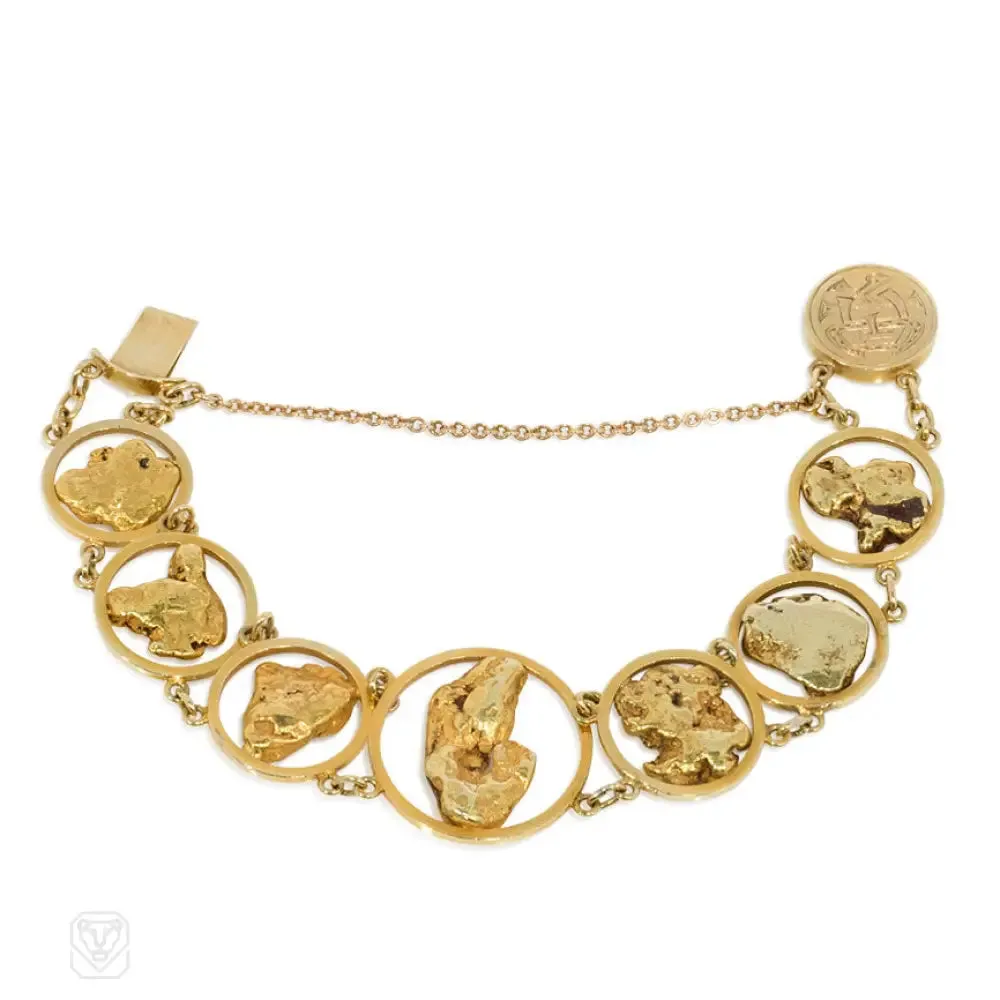 Antique gold nugget bracelet