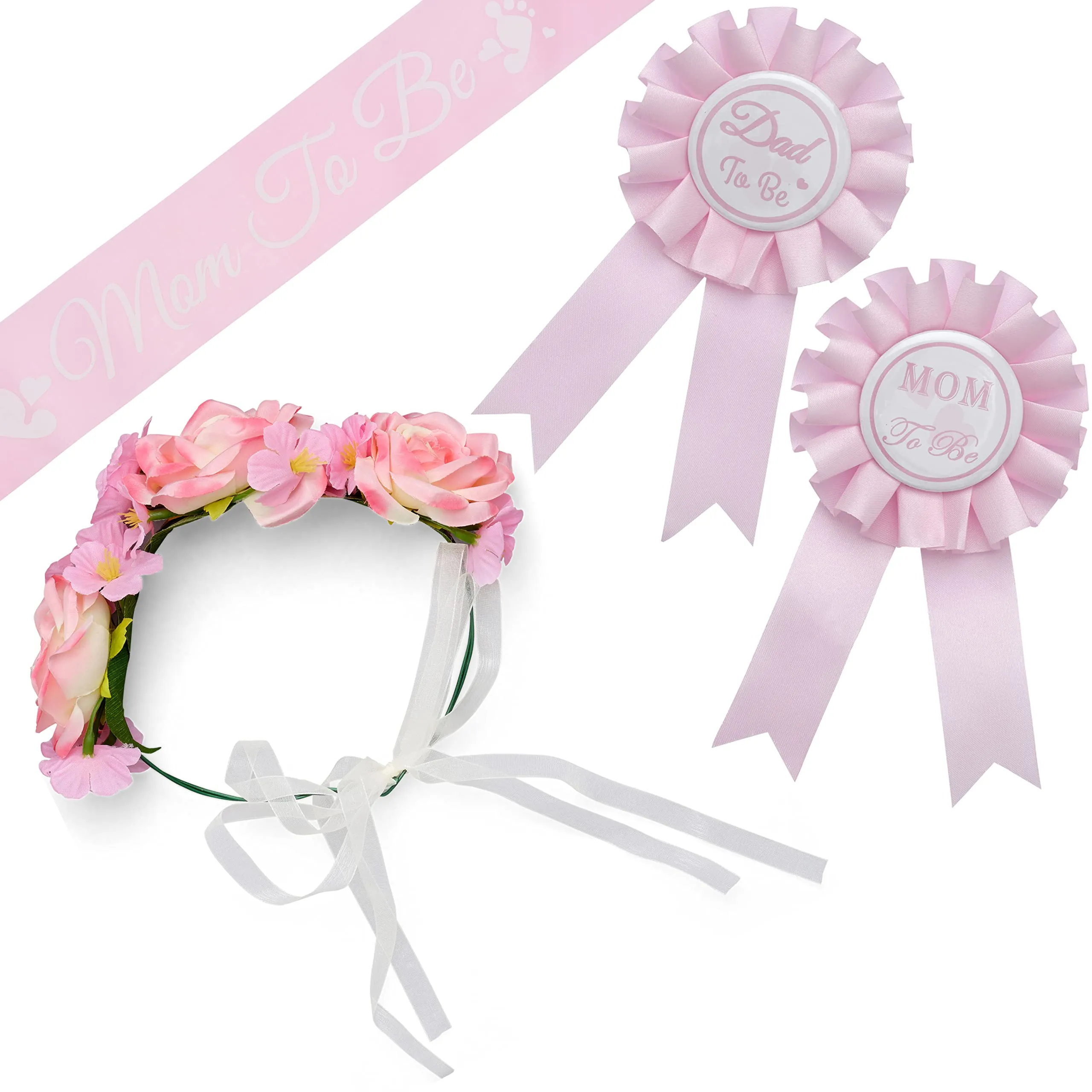 Baby Shower Decoration, Mom To Be Flower Crown Purple Set, Baby Shower For Girl, Growing