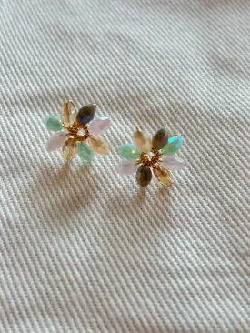 Beaded Flower Studs - Multi