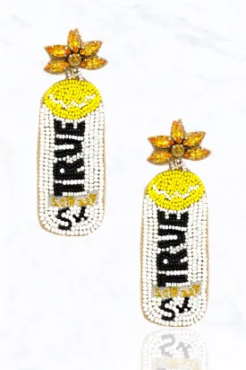 Beaded True Seltzer Can Earrings