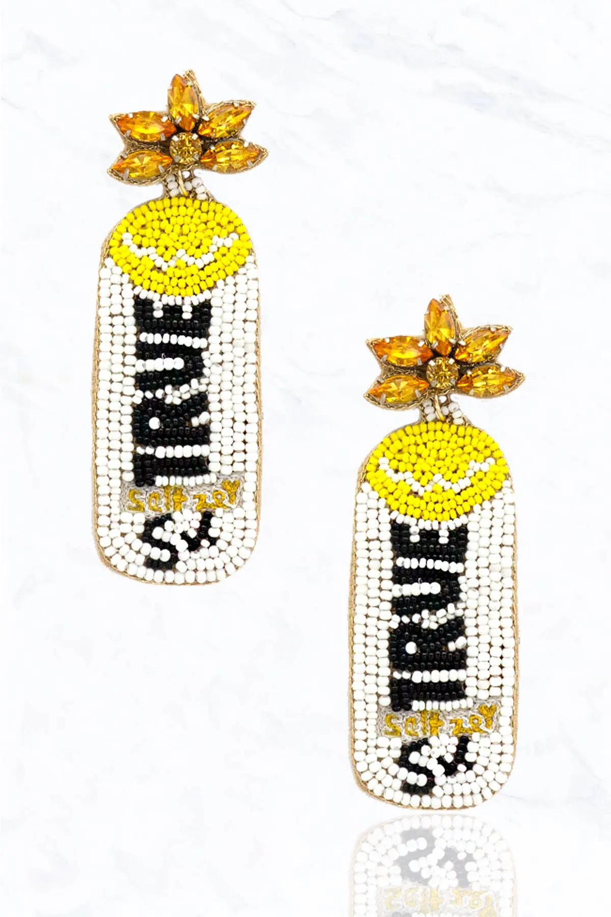 Beaded True Seltzer Can Earrings