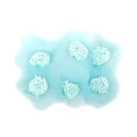 Beautiful Fabric Net Flowers with Buds for DIY Craft, Trousseau Packing or Decoration - Design 41