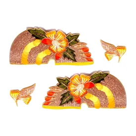 Big Floral Patch Pair Buti with Sequence and Zari for Craft Packing or Decoration - 11268