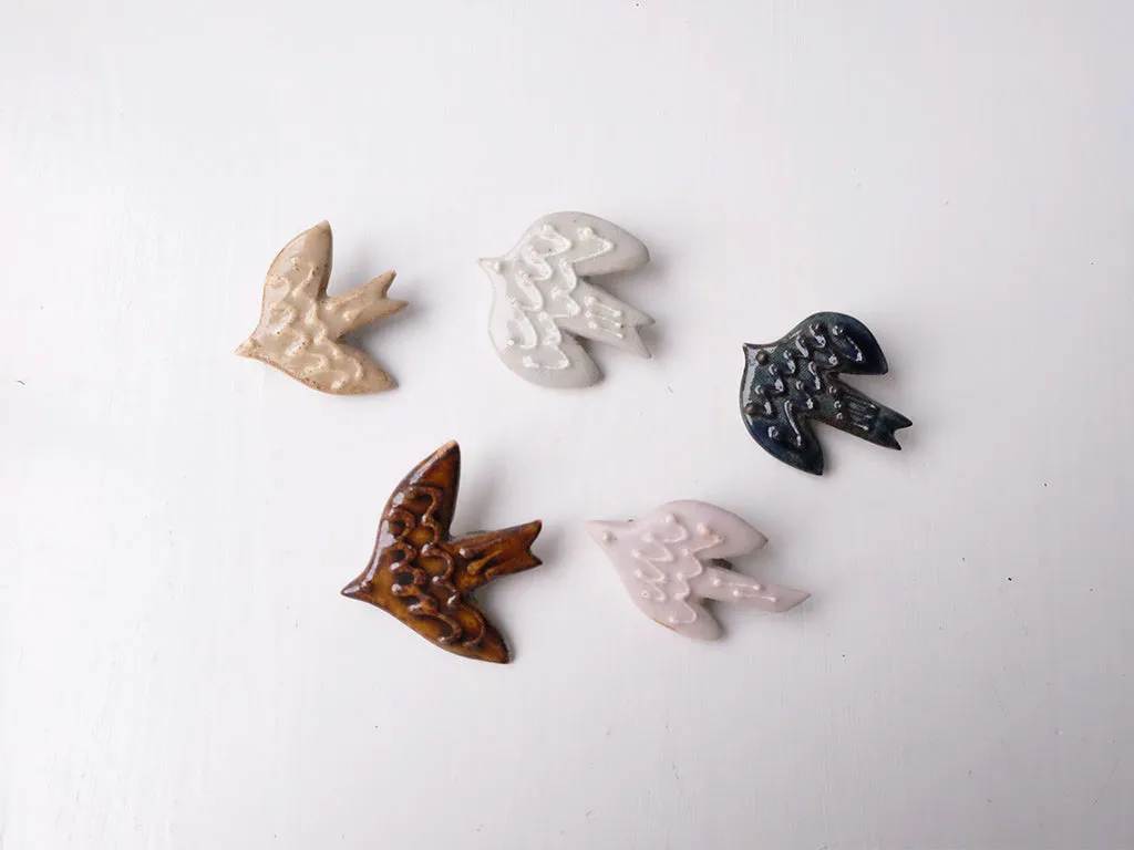 Bird Design Brooches by Takahiro Manome