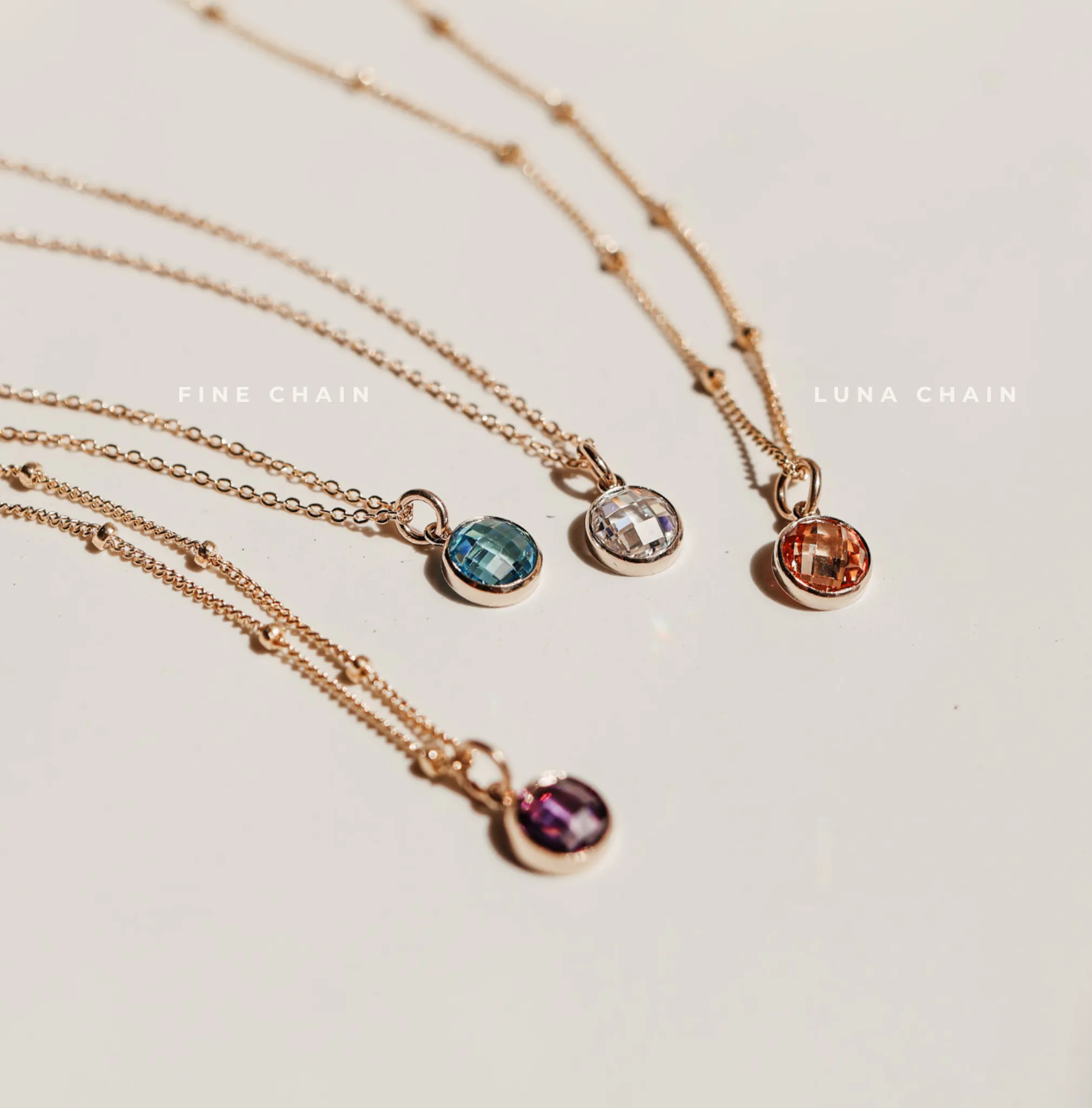 Birthstone Drop Necklace • April