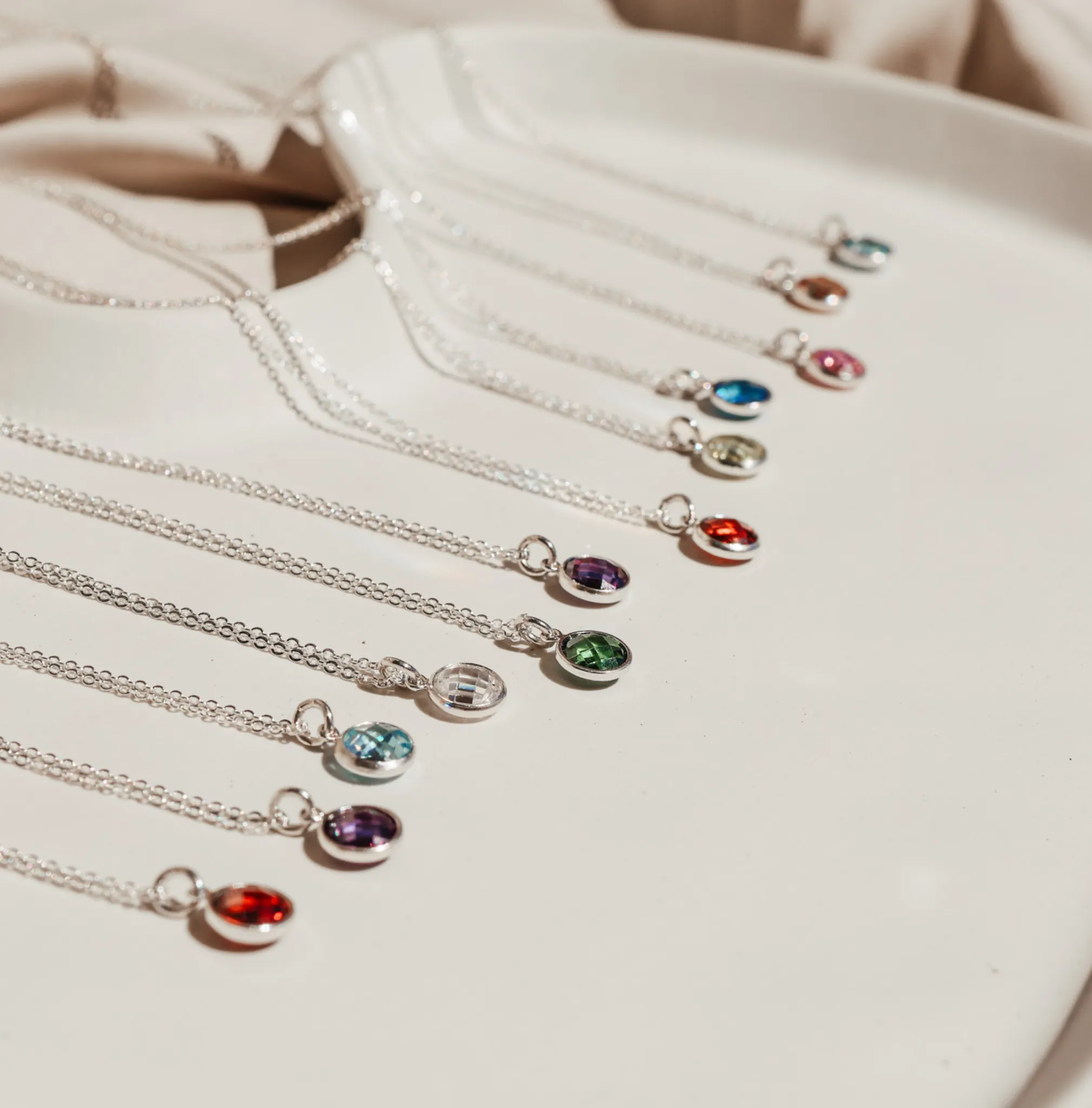 Birthstone Drop Necklace • April