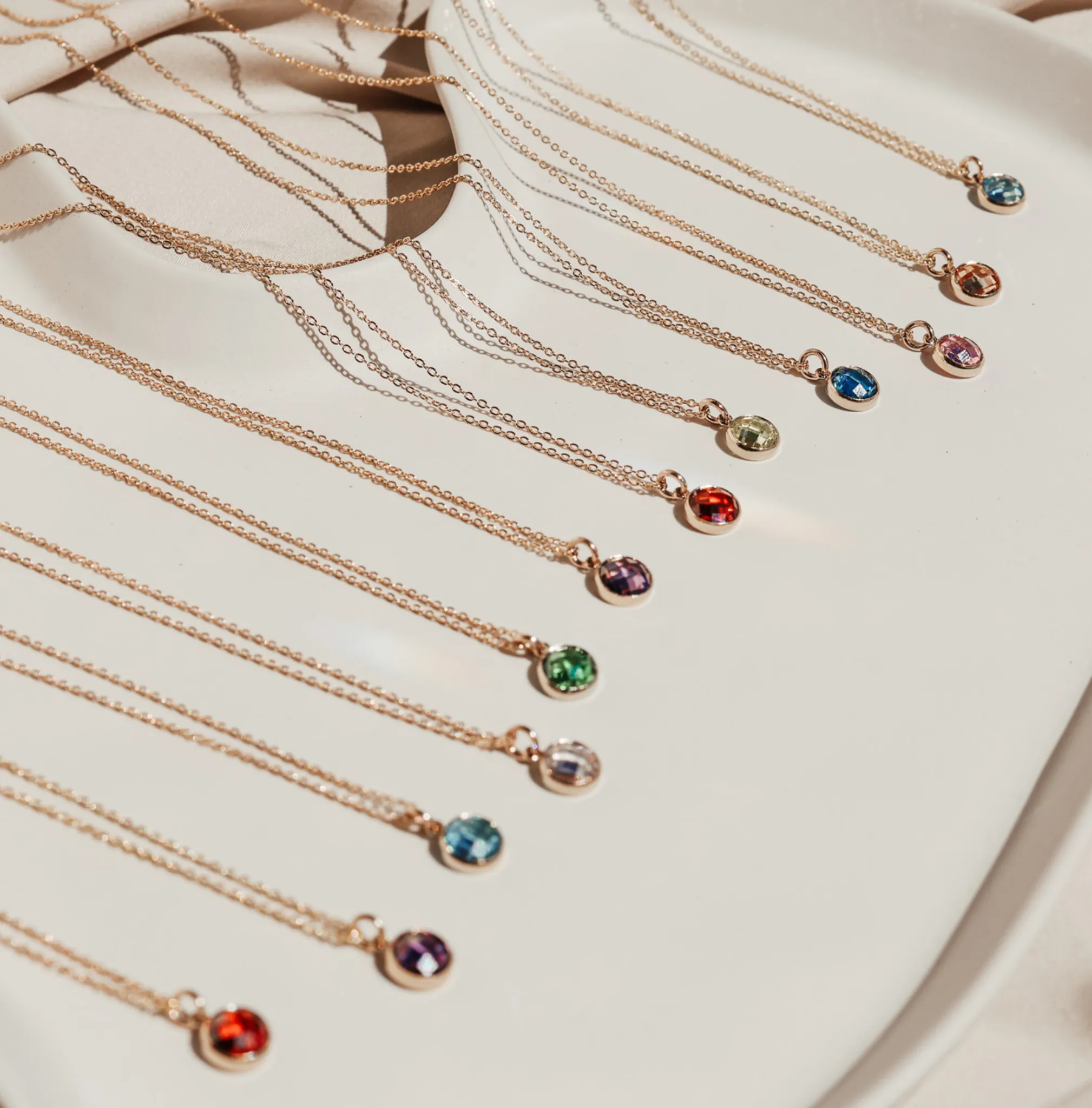 Birthstone Drop Necklace • April