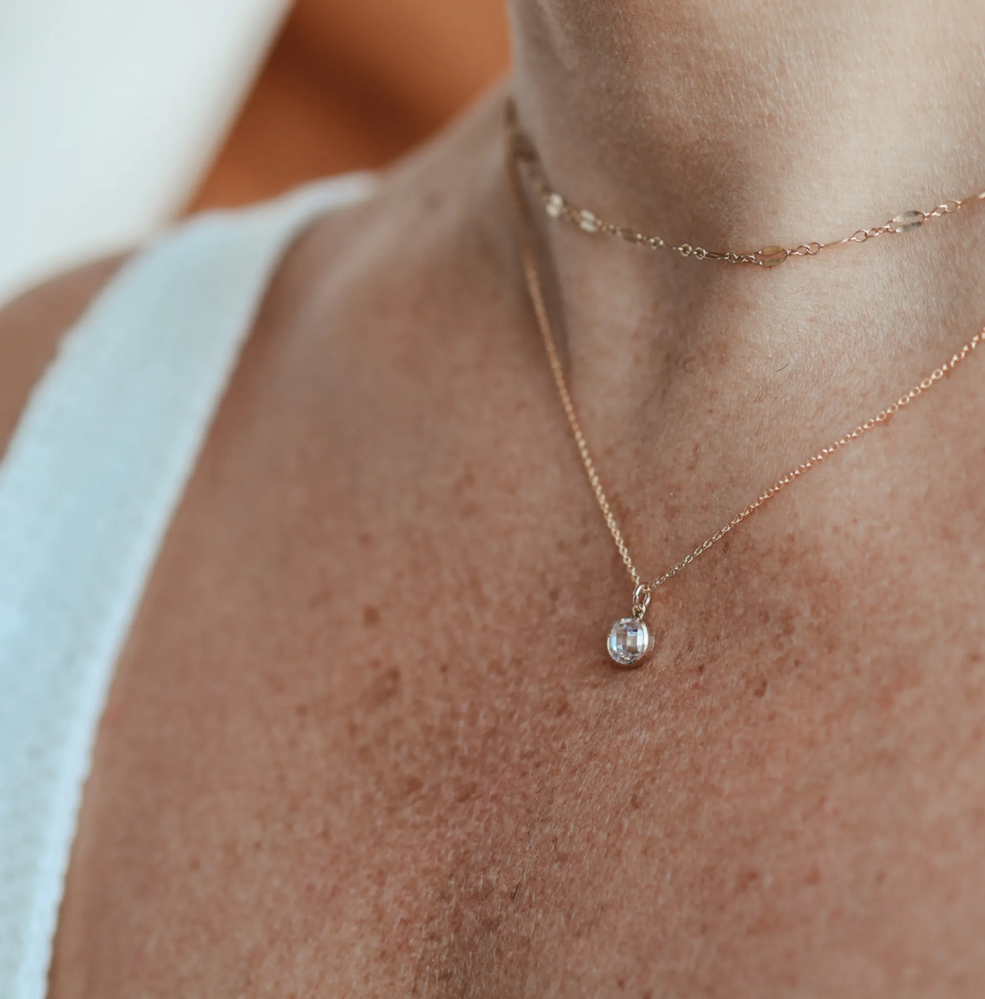 Birthstone Drop Necklace • April