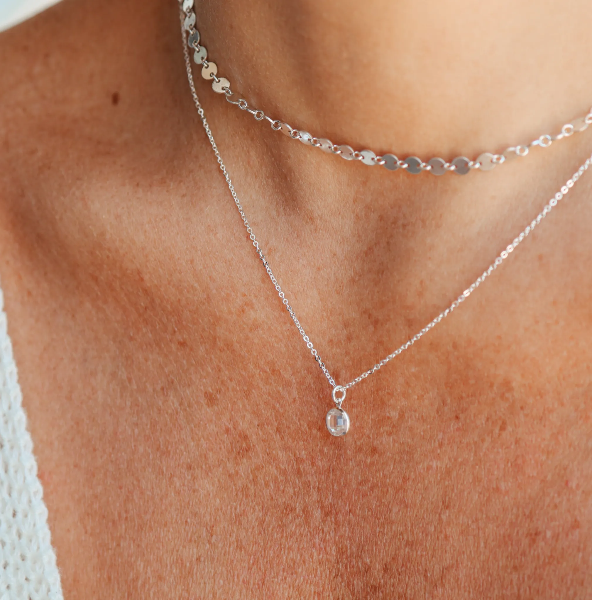 Birthstone Drop Necklace • April