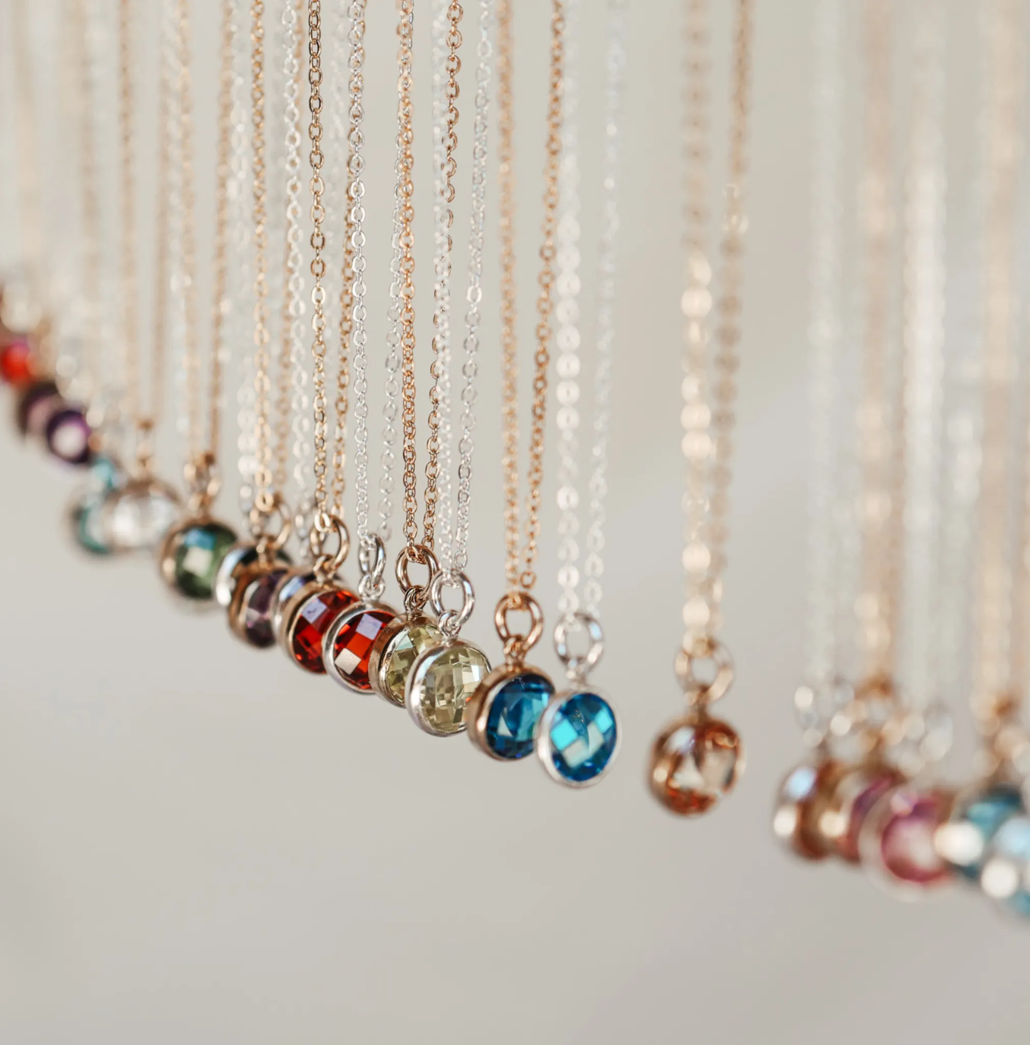Birthstone Drop Necklace • April