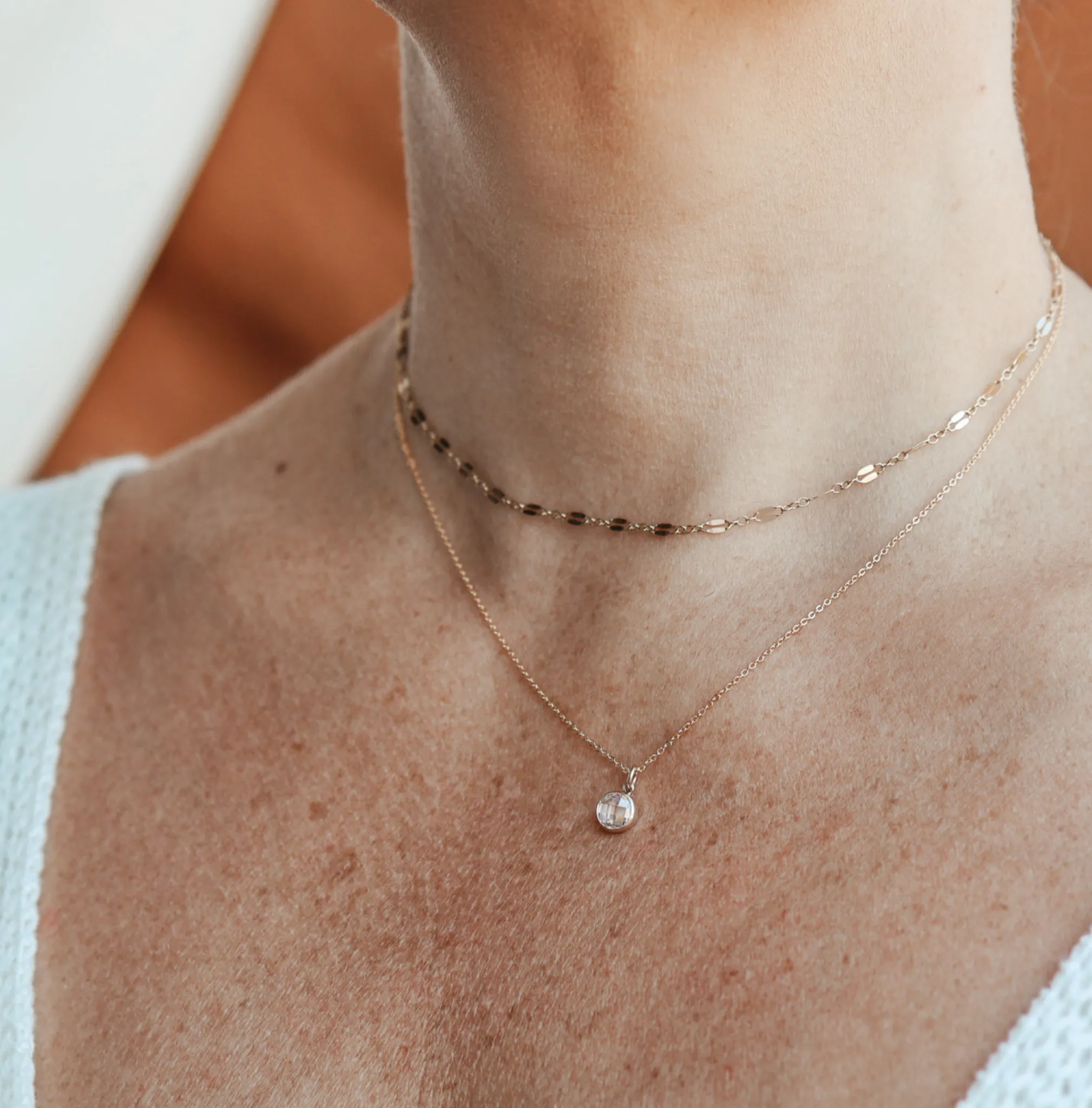 Birthstone Drop Necklace • April