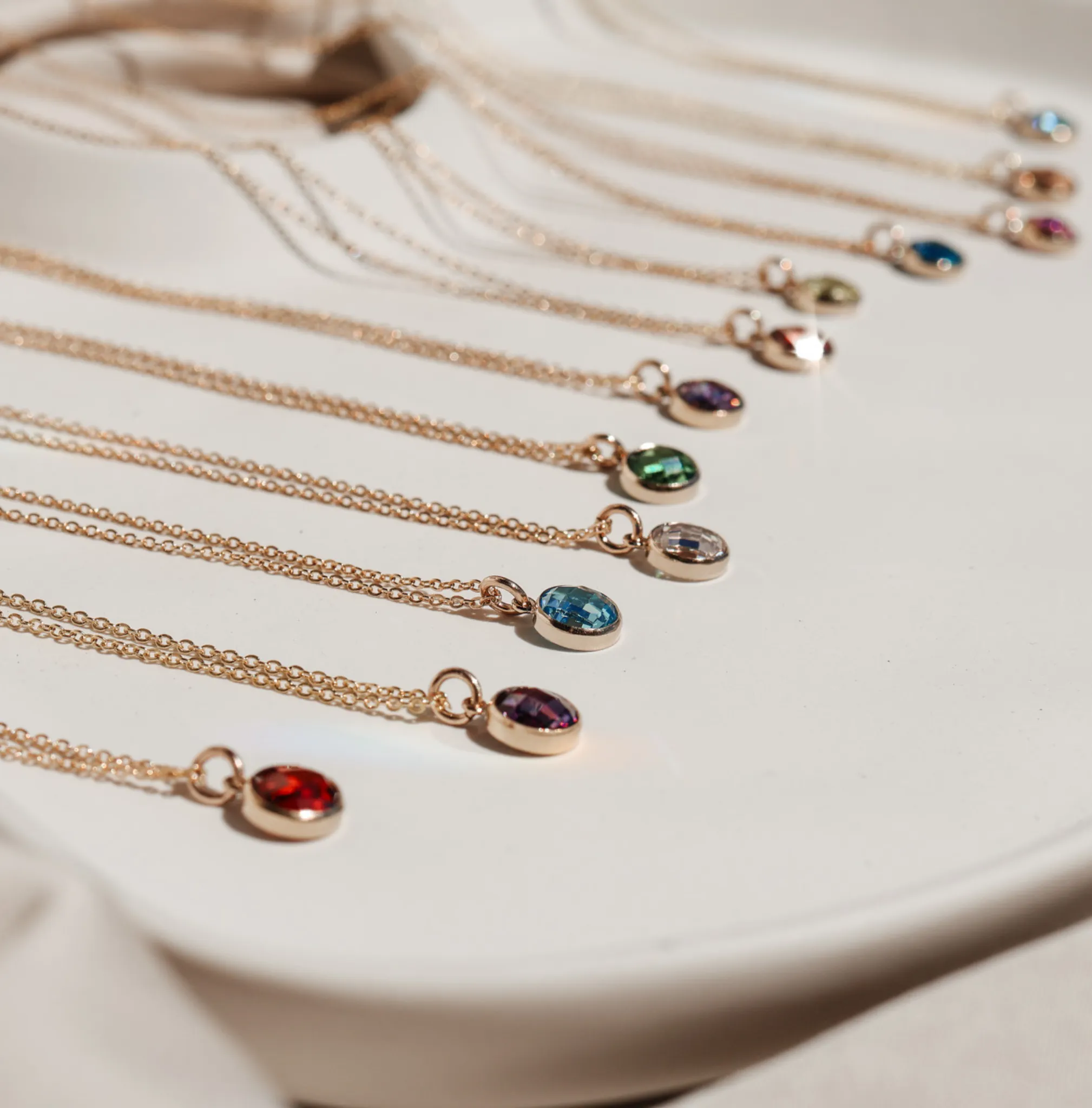 Birthstone Drop Necklace • April