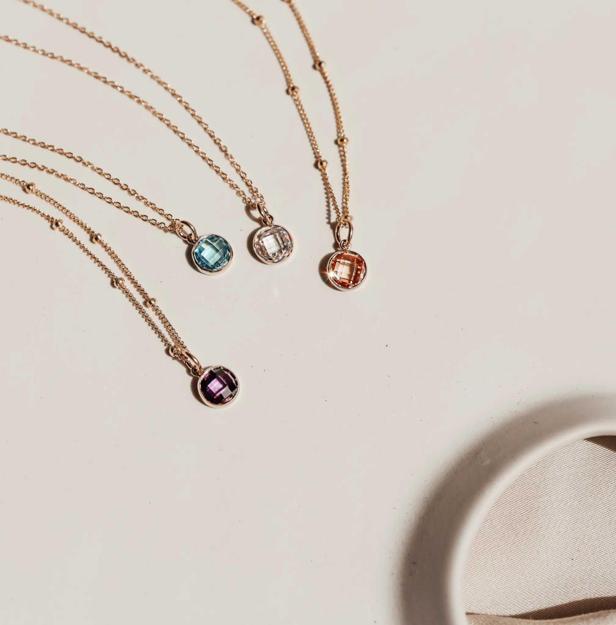 Birthstone Drop Necklace • April