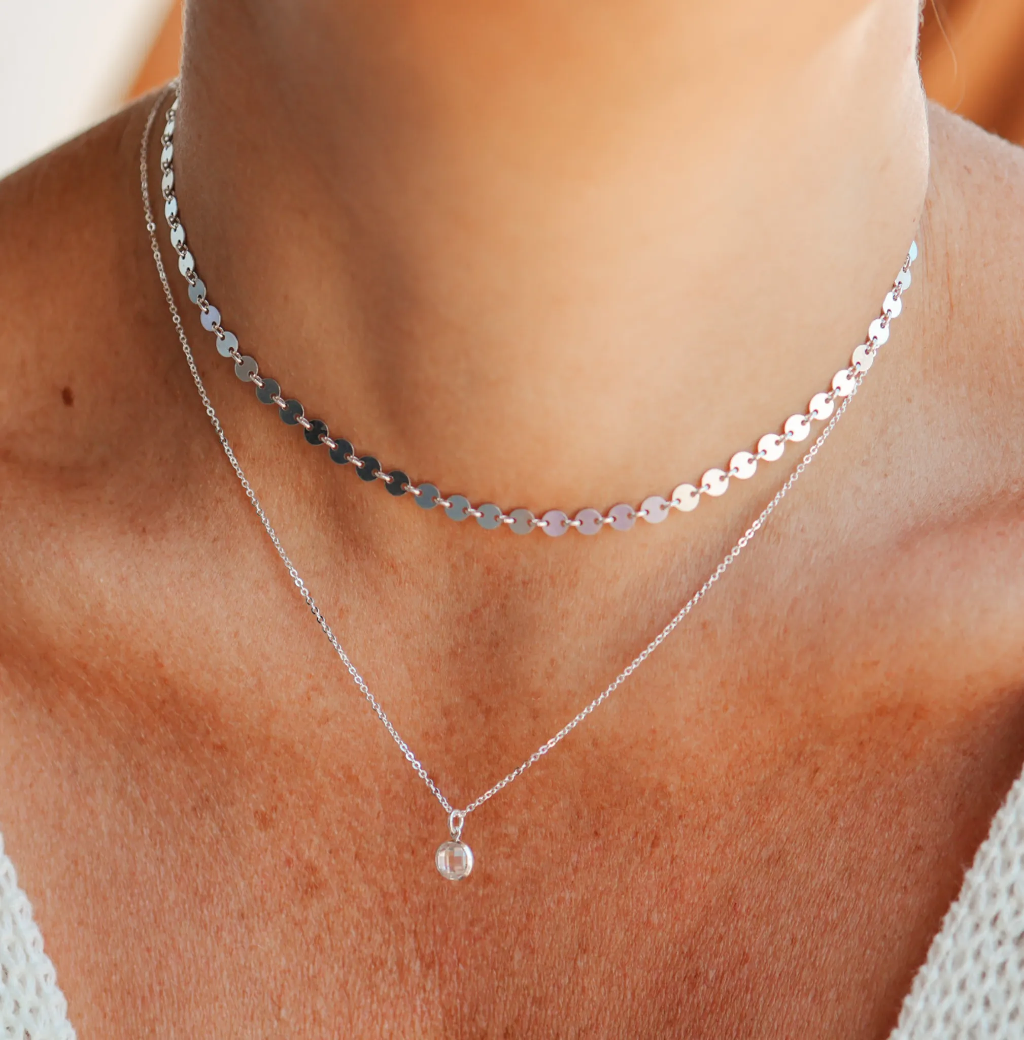 Birthstone Drop Necklace • April