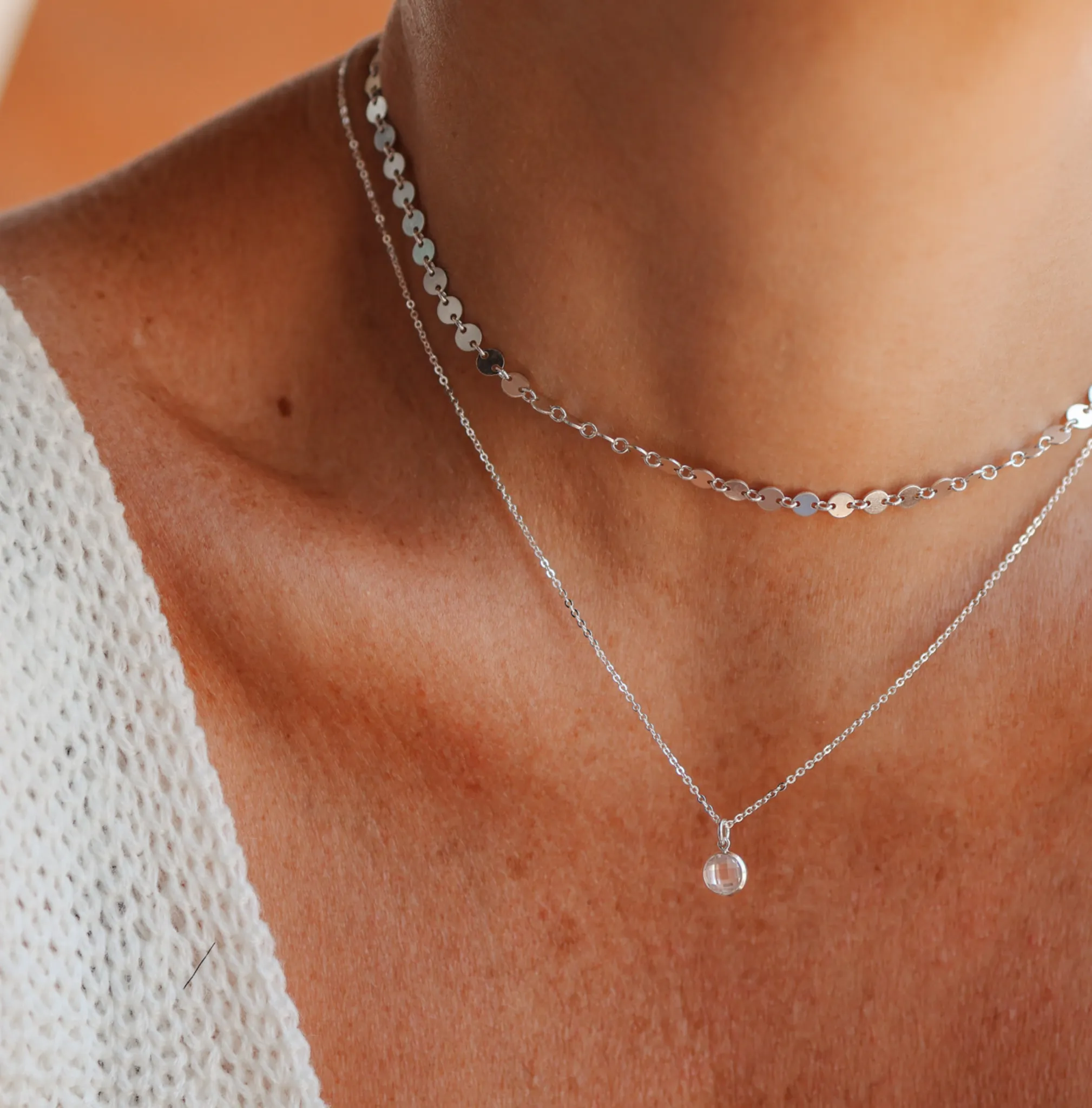 Birthstone Drop Necklace • April
