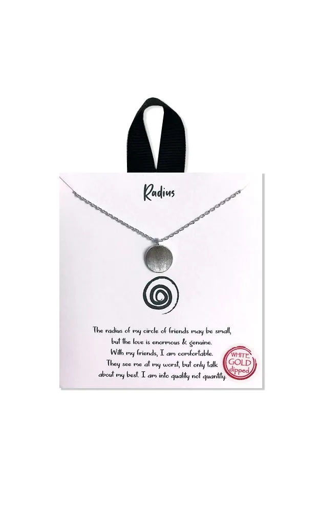 BJNA019RH Rhodium "Radius" Pendant Necklace