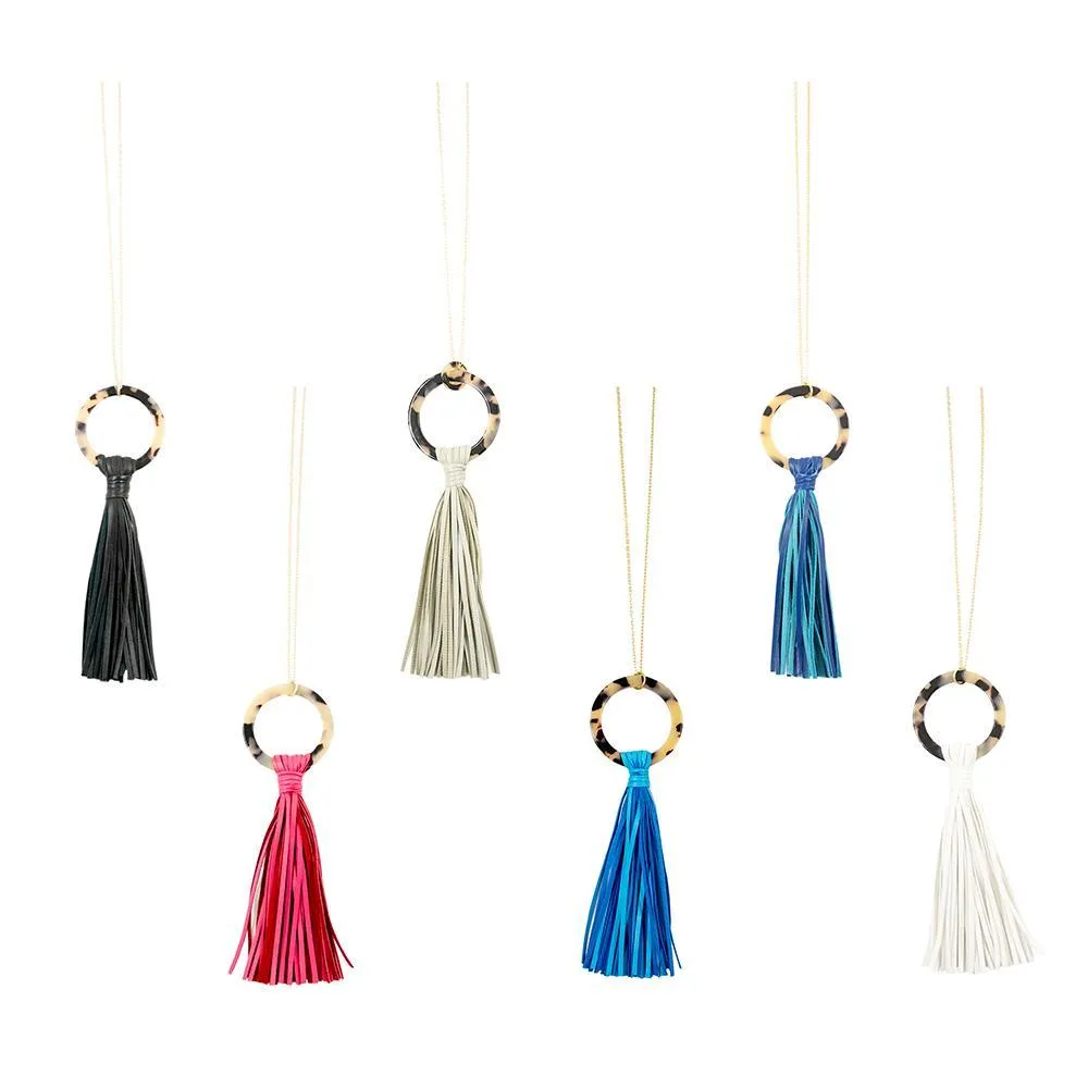 Blonde Tortoise Tassel Necklace