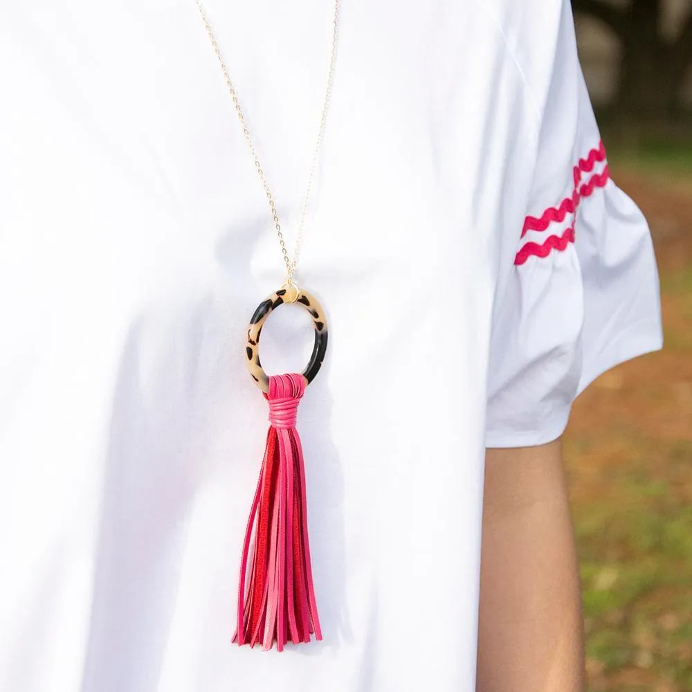 Blonde Tortoise Tassel Necklace