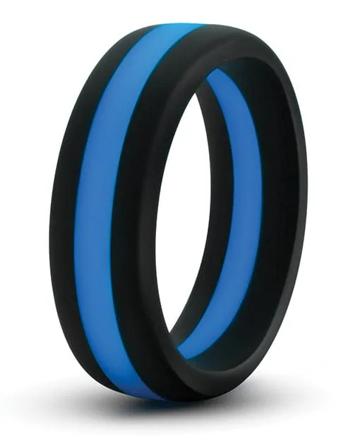 Blush Performance Silicone Go Pro Cock Ring - Black-Blue