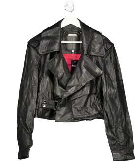 Boda Skins Black Cropped Blouson Leather Jacket UK M
