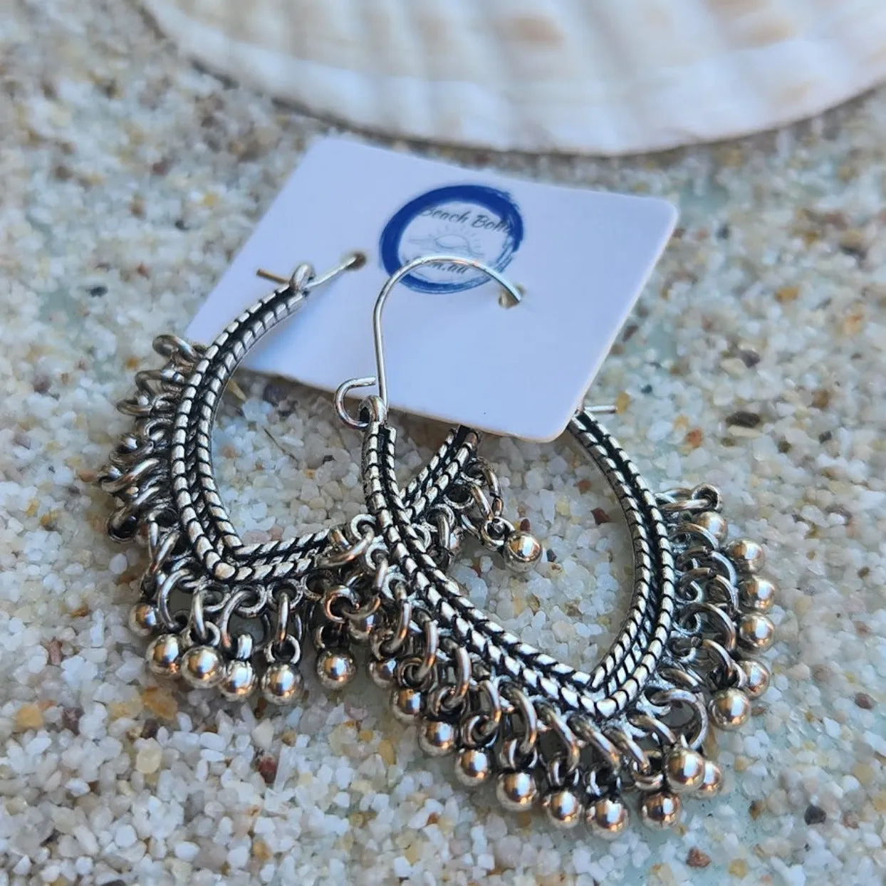 BOHO TASSEL EARRINGS GOLD / SILVER HOOP EARRINGS