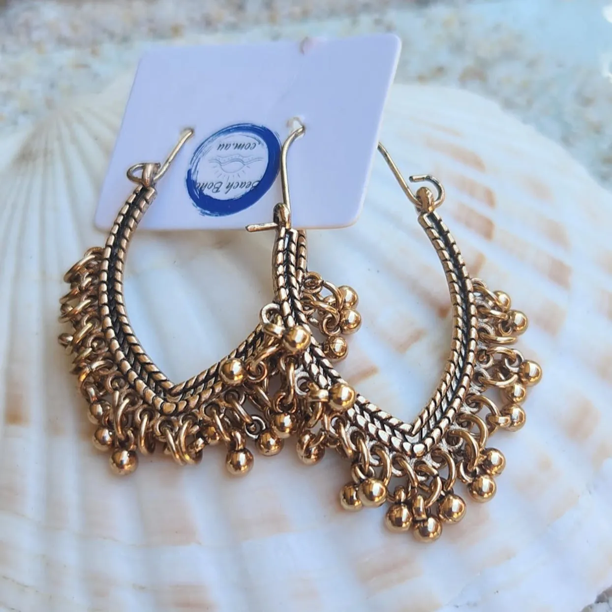 BOHO TASSEL EARRINGS GOLD / SILVER HOOP EARRINGS